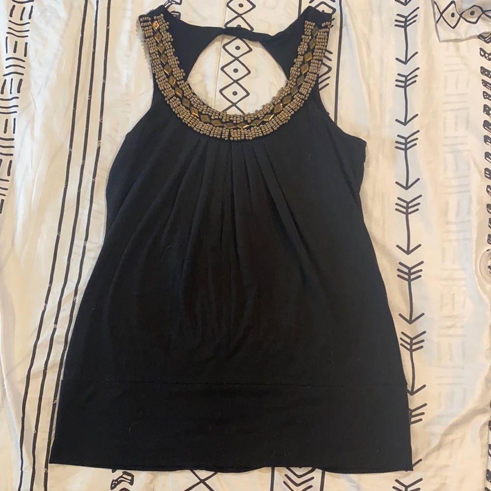 Black tank w beads